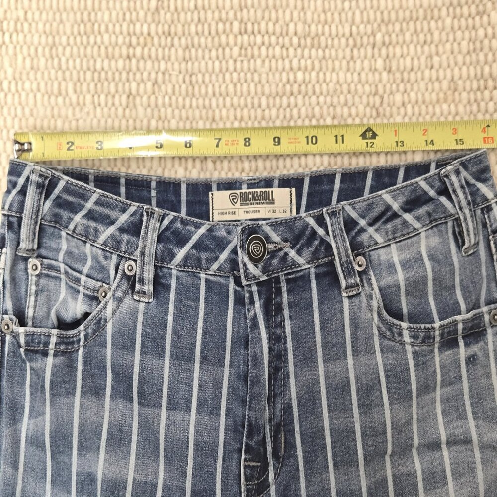 UNISEX ROCK AND ROLL DENIM HIGH RISE JEANS 32X32 - Picture 6 of 9
